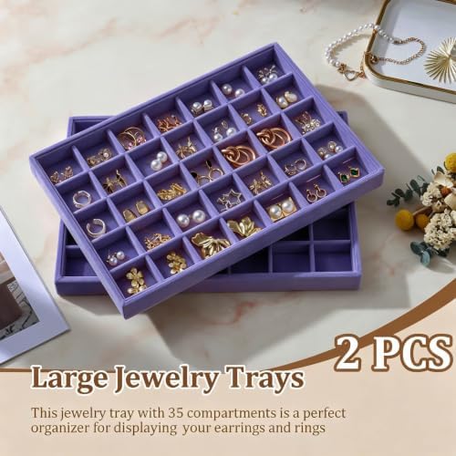 Large Velvet Jewelry Tray Display Drawer Inserts 2 Pack - Image 2