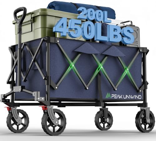 Wagons Carts Foldable,Collapsible Wagon with Wheels,450LBS Heavy Duty Beach Wagon Cart by Unknown