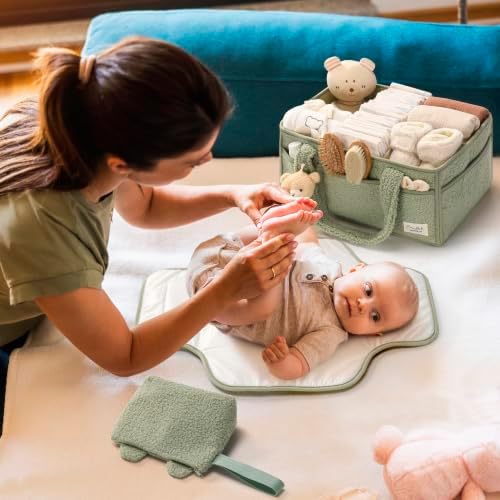 PeraBella Baby Diaper Caddy Organizer, Nursery Storage Baby Basket 3Pcs Set - Image 4