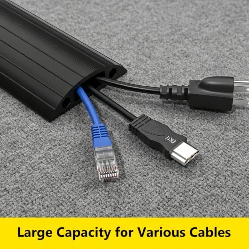 Eapele Floor Cord Cover 10ft Cord Covers for Wires on Floor, Linkable Heavy Duty Extension Cord Cover, Rubber Floor Cable Cover, Prevent Trip Hazard for Sidewalk Home Office Outdoor or Indoor Settings - Image 6
