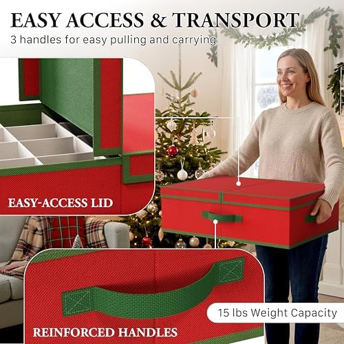 Simple Houseware Christmas Ornament Storage Bin for 6-Inch Tall Finials - Image 5
