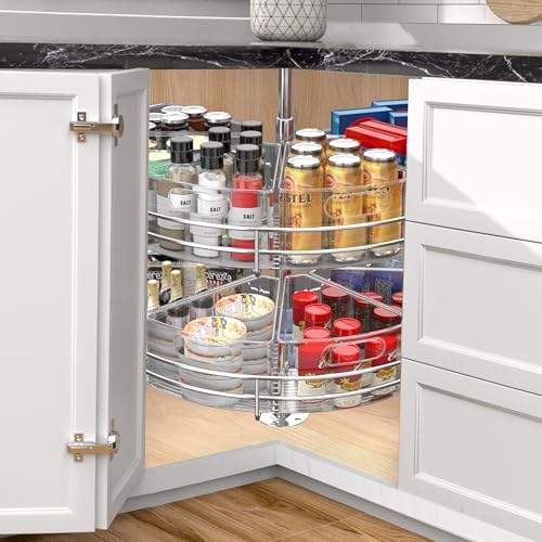 JOWBOOW Lazy Susan Organizer Bins for 28"-29" Diameter Corner Cabinet Lazy Susan, 6 Pack, Clear Plastic Cabinet and Pantry Storage Bin, 1/8 Wedge-Food Safe, BPA Free - Image 2