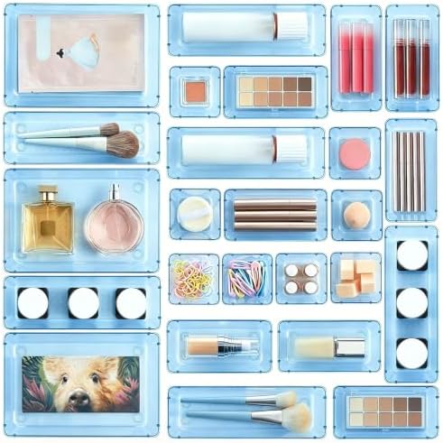 Vtopmart 25 Pack Plastic Drawer Organizers with Non-slip Rubber Pads by Vtopmart