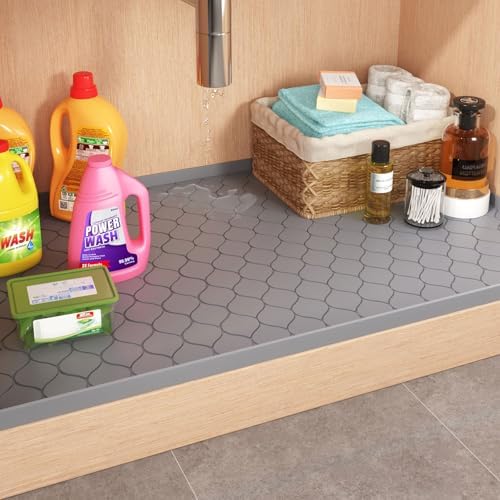 Winisok Waterproof Under Sink Mat 37" x 19", Silicone Mat, Dark Gray - Image 7