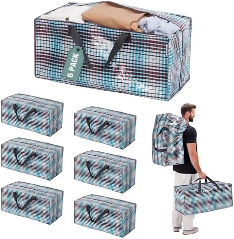 WORKPRO 6 Pack Extra Large Moving Bags with Backpack Straps & Handles by WORKPRO