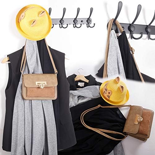 WEBI Coat Rack Wall Mount,Coat Hooks Wall Mount,5 Tri Hooks for Hanging Coats,Wall Coat Hanger,Wall Coat Rack for Clothes,Black - Image 6
