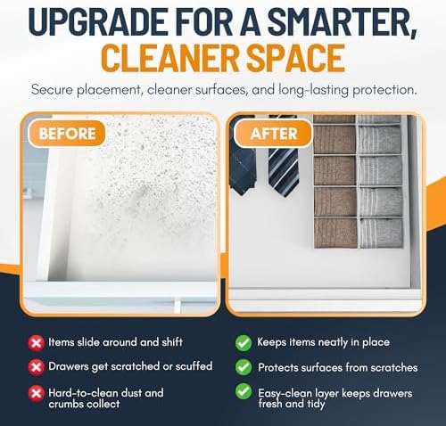 Shelf Liner Cabinet Liner for Shelves Non-Adhesive Kitchen Drawer Liner by Linda’s Essentials (12 x 120 Inches) - Non-Slip Easy Clean Shelf Liners for Cabinets and Cupboard Protector, Waterproof Mat - Image 6