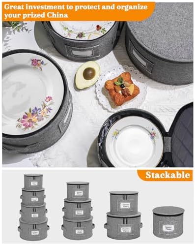 punemi China Storage Containers, 4-Set Hard Shell Dish Storage for Moving - Image 6