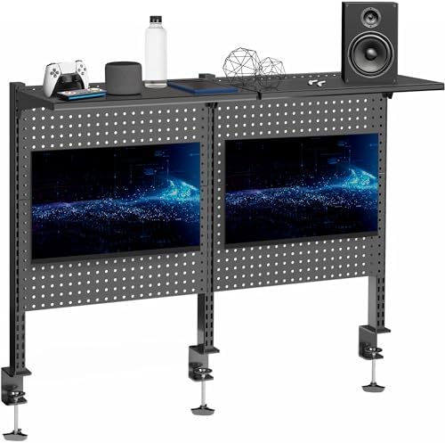 VIVO Black Triple Clamp 47 x 31 in Desk Pegboard System, PP-DK48SB by VIVO