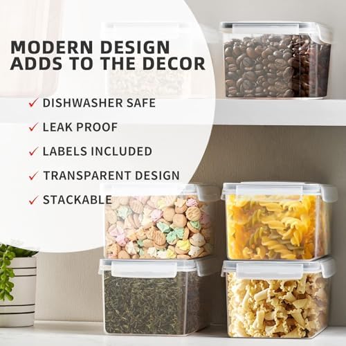 8pc 3.2L Airtight Canisters with Lids, Kitchen Dry Pantry Storage - Image 5