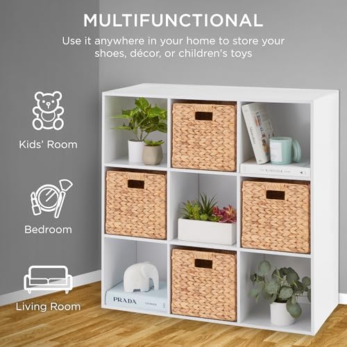 Best Choice Products 9-Cube Storage Organizer, 13.5in Shelf Opening, Bookcase, Display Shelf, Customizable w/ 3 Removable Back Panels – White - Image 4