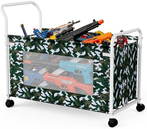 KEEGH Extra Large Toy Box for Kids, Heavy Duty Toy Storage, Camouflage by KEEGH