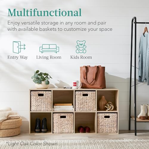 Best Choice Products 8-Cube Storage Organizer, 11in Shelf Opening, Bookcase, Display Shelf, Customizable w/ 3 Removable Back Panels – Walnut - Image 4