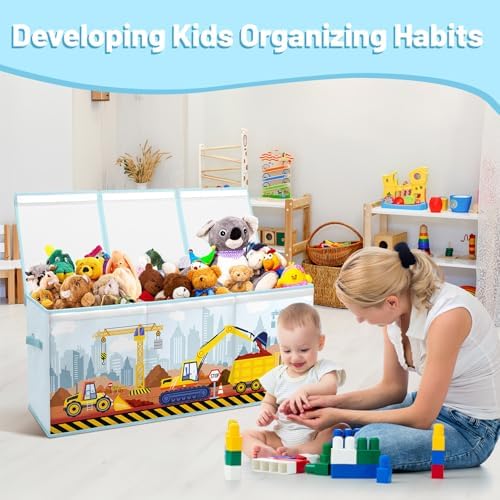 Toy Storage Box with Lids Extra Large Collapsible Toy Box Chest for Kids - Image 7