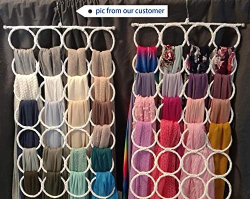 Tosnail Pack of 2 Scarf Hanger Holder Organizer Space Saver for Tie, Belt, Scarves, Socks - White - Image 4