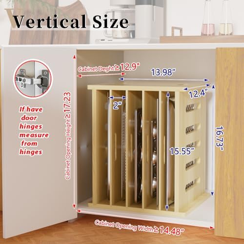 6 Tier Wooden Tray Dividers for Cabinets - Image 3