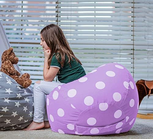 WEKAPO Stuffed Animal Storage Bean Bag Chair Cover for Kids - Image 6