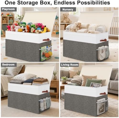 Large Toy Storage Box with Lid, Toy Chest Organizer Bin for Kids - Image 3