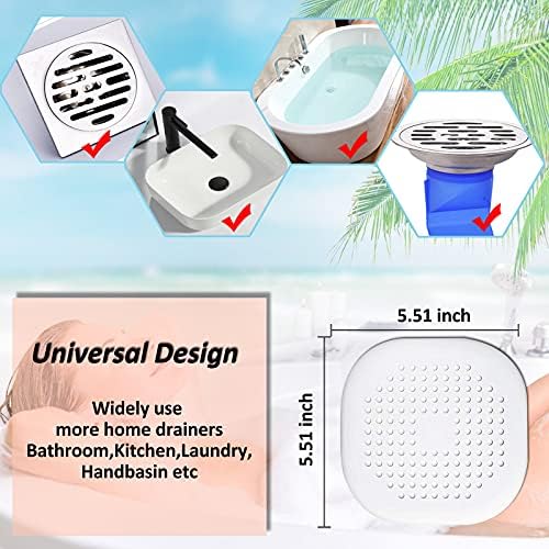 Bovinde Hair Drain Catcher,Square Cover for Shower 2 Pack (White) - Image 5