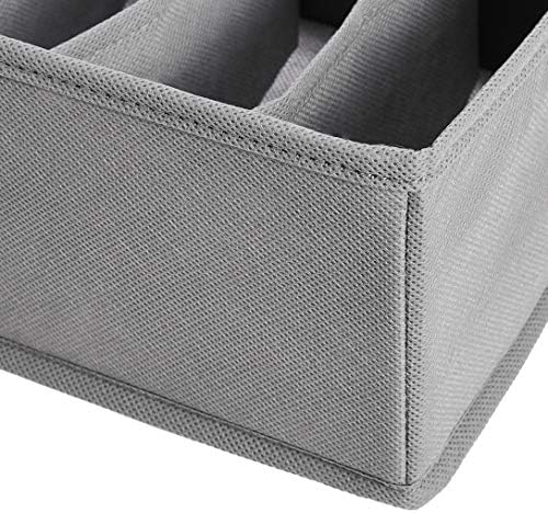 Amazon Basics Deep Drawer Organizer for Clothes, Collapsible Storage Boxes for Socks, Underwear and Baby Items, Set of 4, Gray - Image 4