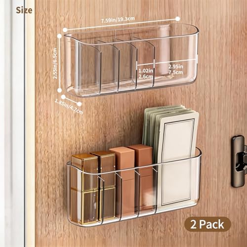 PAVSTINE 2 Pack Clear Adhesive Medicine Cabinet Shelves for Narrow Space - Image 2