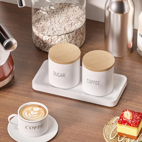 Weenson Small Bathroom Vanity Tray for Countertop Makeup Perfume Jewelry Decor Candle Keys, Bamboo Kitchen Tray for Soap Dispenser Spice, Small White Toilet Tray for Sink7.9 L x 4" W x 0.79" H - Image 4