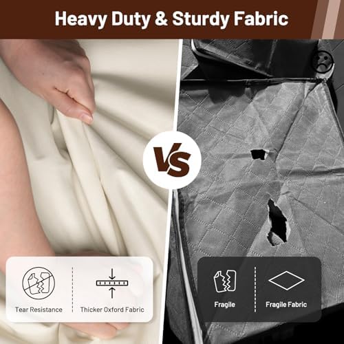 SLEEPING LAMB 170L Huge Blanket Storage Bag, Sturdy Oxford Fabric Comforter Storage Bag with Handles and Window, Foldable Bedding Container Organizer for King-size Duvets, Sheets, Pillows, Clothes - Image 3