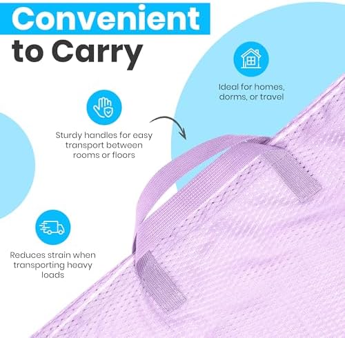 Handy Laundry XL Heavy Duty Mesh Laundry Bag 24x36 in, Drawstring Purple - Image 6