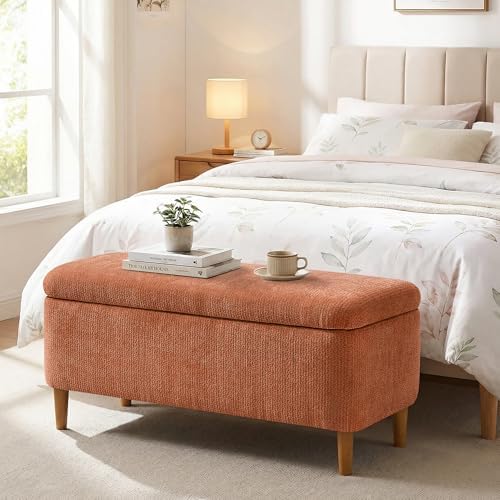39.4" Ottoman with Storage Upholstered Storage Bench for Living Room by Dolamy