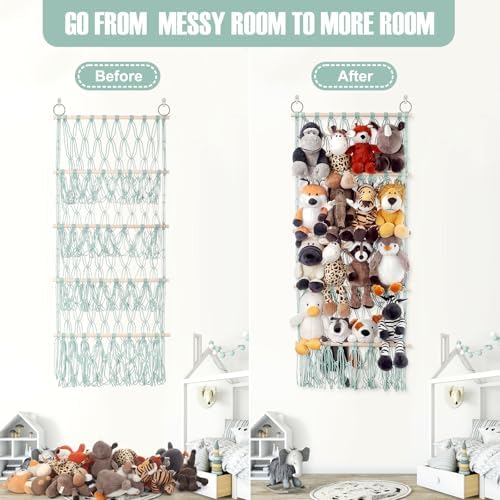 Stuffed Animal Net or Hammock Large Plushie Net Corner 4 Layer Toy Storage - Image 4