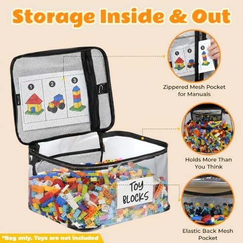 6-Pack Extra Large Clear Toy Storage Bags with Zippers, TPU - Image 6