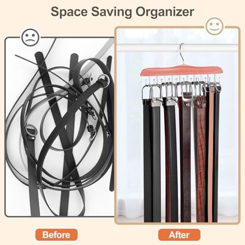 TOPIA HANGER Bra Hangers for Closet Organizer, Cedar Wooden Hangers with 20 Hooks, 2 Packs Hold Up to 80 Bras, Tank Top Hanger Space Saving, Belt Hanger-CT58U - Image 4