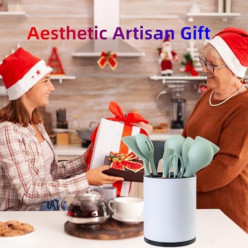 LIBODOUR Kitchen Utensil Holder,Extra Large 360°Rotating For Countertop - Image 4