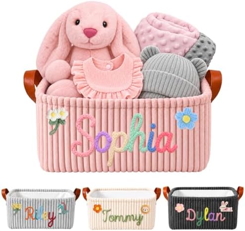Personalized Diaper Caddy Organizer Custom Baby Storage Basket by Rucekia