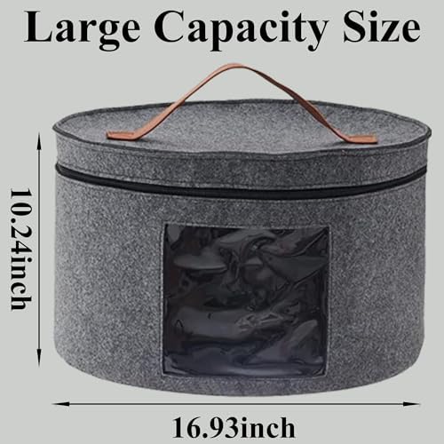 Hat Boxes for Women Storage 16.93" D*10.24" H Caps Carrier Case Organizer - Image 2