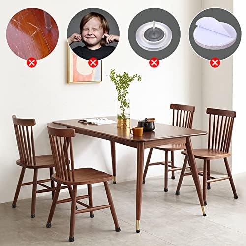 Ezprotekt 24 Pcs Round Silicone Chair Leg Floor Protectors with Felt, Floor Protectors for Chairs, Felt Furniture Pads Cups for Hardwood Floors, Chair Leg Caps Covers (M Fit: 0.86"-1.02", Black) - Image 6