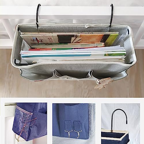 Bedside Caddy, Bedside Hanging Storage Organizer forBunk and Hospital Beds,College Dorm Bed，Can be Placed Glasses Books Mobile Phones(Navy Blue 2) - Image 3
