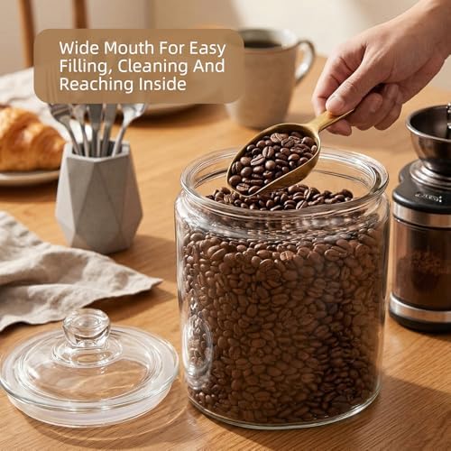 Masthome 1 Gallon Glass Jar with Lid,Wide Mouth Cookie Jar for Pantry - Image 3
