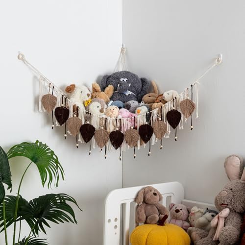 Pretty Jolly Stuffed Animal Hammock with Leaf Beads and Tassels - Image 7
