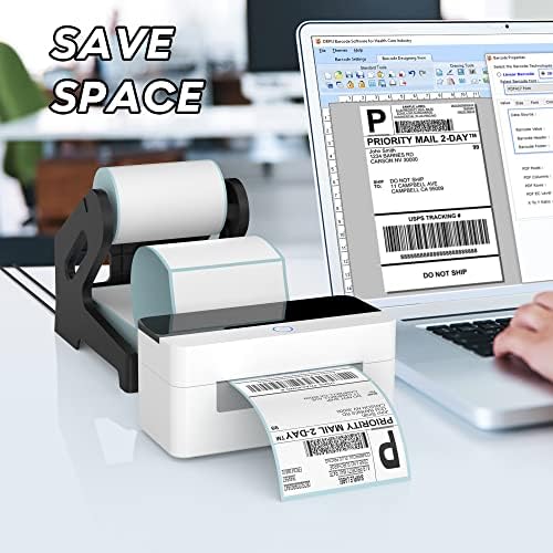 PONNOR Label Holder Thermal Label Holder for Rolls and Fanfold Labels Shipping Label Stand Desktop Printer Accessory Supplies for Home, Office (Black) - Image 6