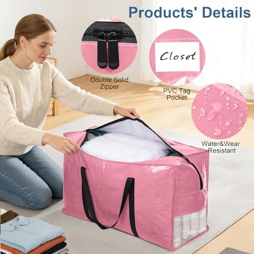 3Pcs Extra Large Heavy Duty Moving Bags with Reinforced Zippers & Handles - Image 3