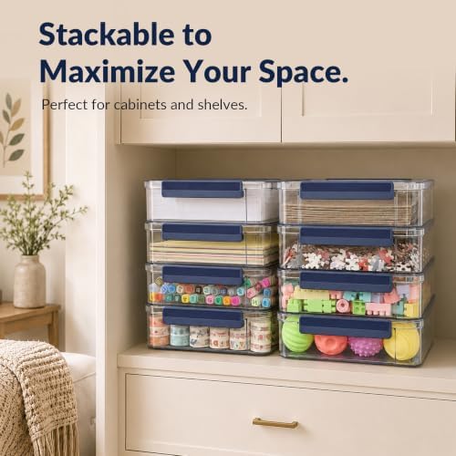 CATOOMUU 2-Pack 9x13 Clear Plastic Project Case Stackable Storage Box - Image 7