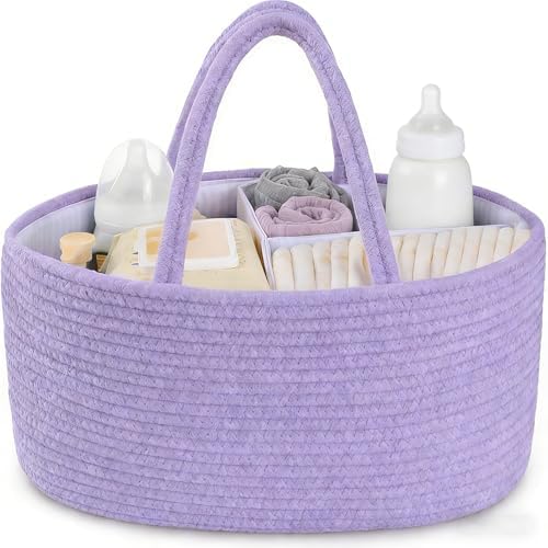 DUHEL Diaper Caddy Organizer with Handle(Purple) by DUHEL
