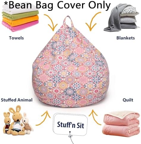 YuppieLife Stuffed Animal Storage Bean Bag Cover, 27" Velvet Toy Organizer - Image 4
