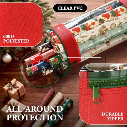 Simple Houseware 40 Inch Wrapping Paper Storage Bag, Fits 18 Rolls - Image 4