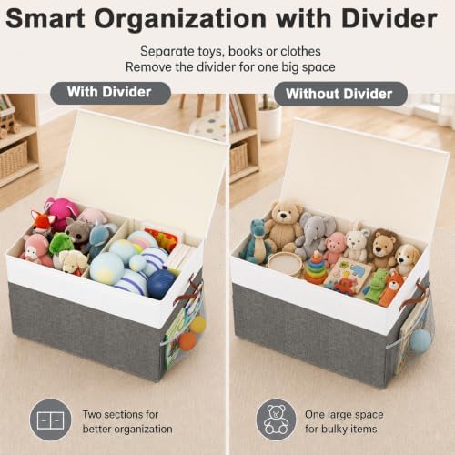Large Toy Storage Box with Lid, Toy Chest Organizer Bin for Kids - Image 4