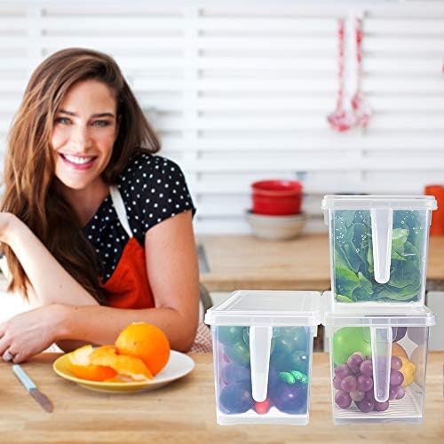 SILIVO 3 Pack 4.5L Lettuce Keeper for Fridge with Removable Drain Trays - Image 7