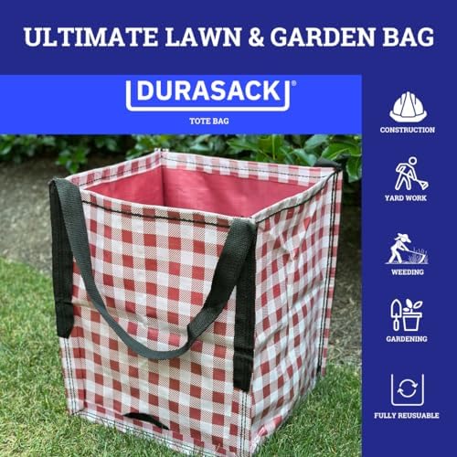 DURASACK Heavy Duty Storage Tote Bag 22-Gallon, Gingham Red, Pack of 4 - Image 6