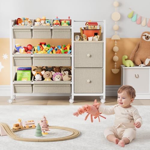 Modanais Kids Toy Organizers and Storage Bins, Off White - Image 6