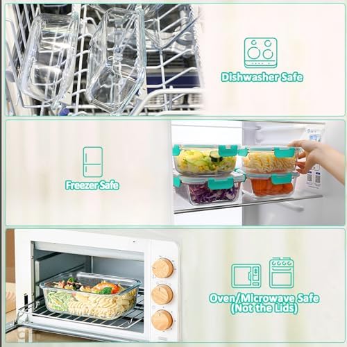 M MCIRCO 80 oz & 36 oz Extra Large Glass Food Storage Containers with Lids - Image 4